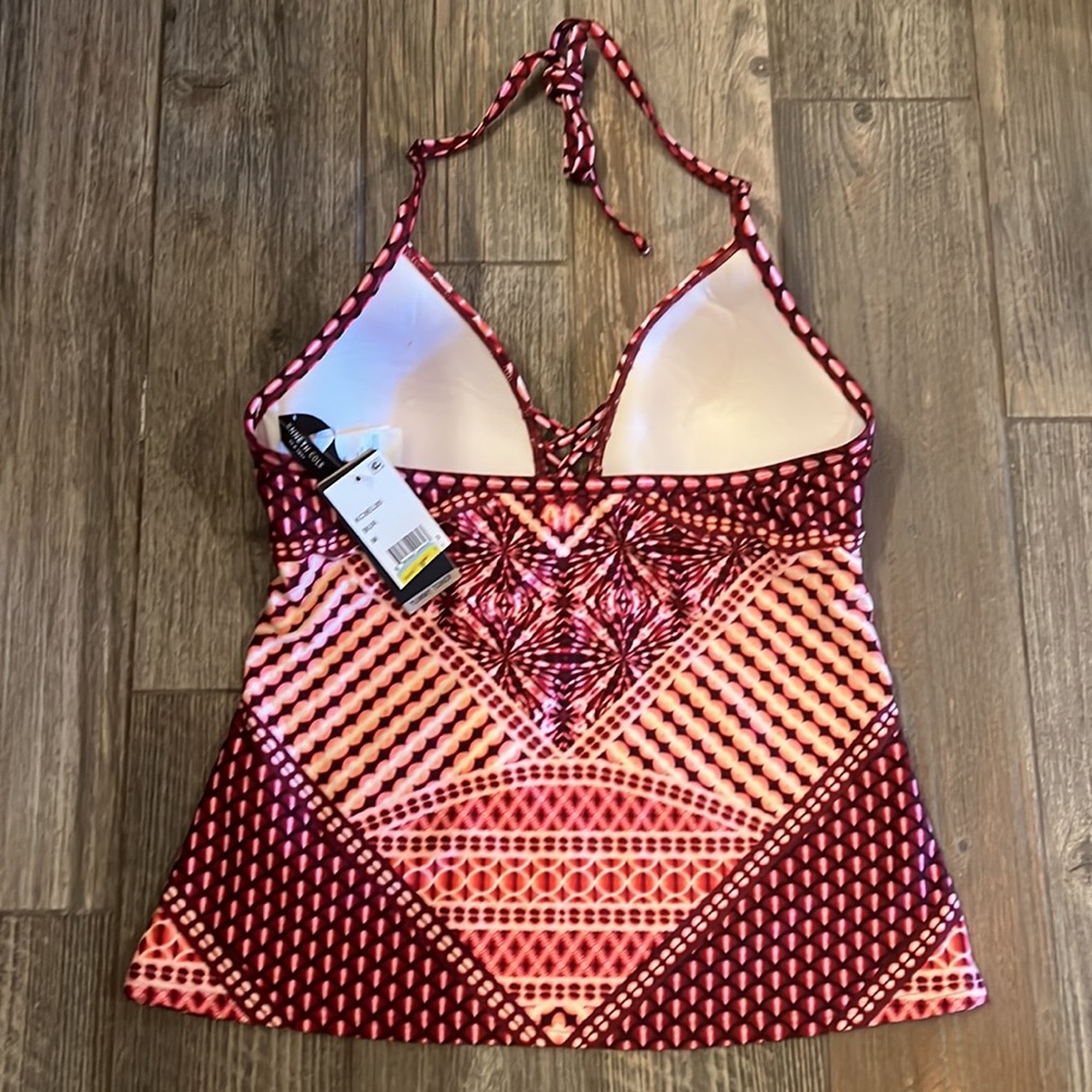 NWT Kenneth Cole Push Up Tummy Toner Tankini Swim Top M Medium Shape Enhancing - Picture 6 of 14
